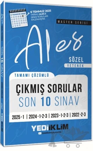 ALES Master Serisi Sözel Yetenek Tamamı Çözümlü Son 10 Sınav Çıkmış Sorular – Kolektif – Yediiklim Yayınları kitap kapağı