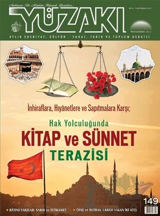 Yüzakı Aylık Edebiyat, Kültür, Sanat, Tarih ve Toplum Dergisi / Sayı:149 Temmuz 2017 – Yüzakı Yayıncılık kitap kapağı