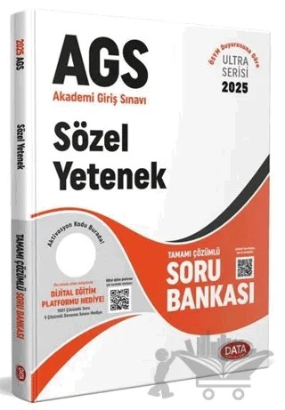 2025 AGS Ultra Serisi Sözel Yetenek (Türkçe) Soru Bankası - Karekod Çözümlü – Kolektif – Data Yayınları kitap kapağı
