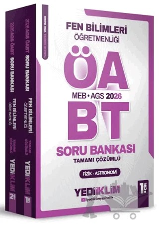2026 MEB AGS ÖABT Fen Bilimleri Öğretmenliği Tamamı Çözümlü Soru Bankası 2 Cilt – Kolektif – Yediiklim Yayınları kitap kapağı