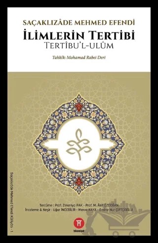 İlimlerin Tertibi – Saçaklızade Mehmed Efendi – Hikemiyat Yayınevi kitap kapağı