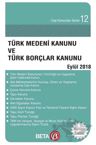 Türk Medeni Kanunu ve Türk Borçlar Kanunu – Celal Ülgen – Beta Yayınevi kitap kapağı