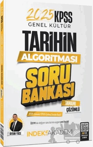 2025 KPSS Tarihin Algoritması Soru Bankası Çözümlü – Aydın Yüce – İndeks Akademi Yayıncılık kitap kapağı