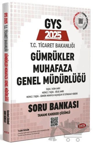 T.C. Ticaret Bakanlığı Gümrükler Muhafaza Genel Müdürlüğü GYS Soru Bankası - Karekod Çözümlü – Kolektif – Data Yayınları kitap kapağı