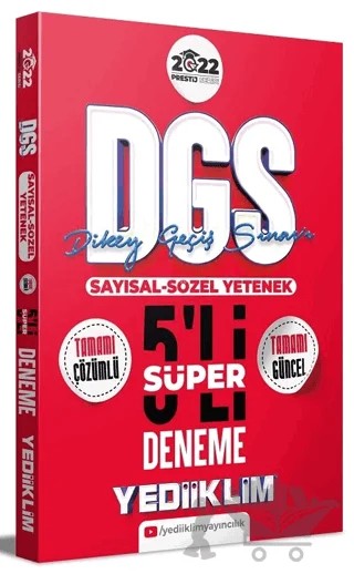2022 DGS Prestij Süper 5 Deneme Çözümlü – Kolektif – Yediiklim Yayınları kitap kapağı