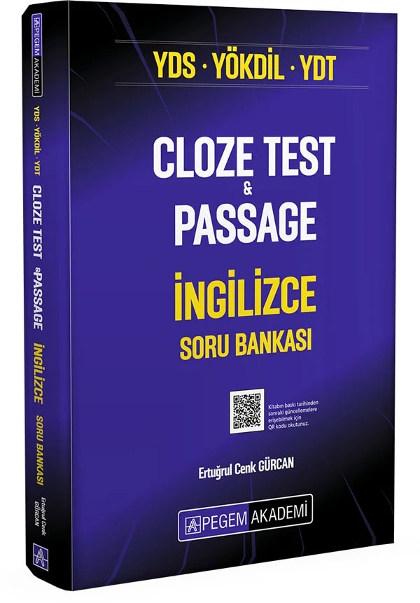 YDS YÖKDİL YDT Cloze Test & Passage İngilizce Soru Bankası – Pegem Akademi Yayıncılık kitap kapağı