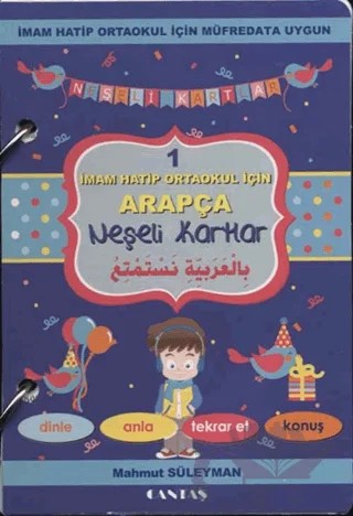 İmam Hatip Okulları İçin Arapça Neşeli Kartlar 1 (Cd Ekli) – Mahmut Süleyman – Cantaş Yayınları kitap kapağı