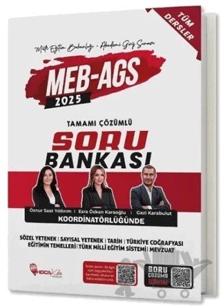 2025 MEB-AGS Tüm Dersler Soru Bankası Çözümlü – Esra Özkan Karaoğlu, Öznur Saat Yıldırım, Gazi Karabulut – Hoca Kafası Yayınları kitap kapağı