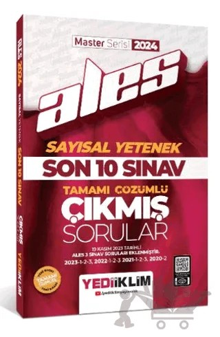 2024 ALES Sayısal Yetenek Son 10 Sınav Tamamı Çözümlü Çıkmış Sorular – Kolektif – Yediiklim Yayınları kitap kapağı