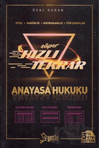 Süper Hızlı Tekrar Anayasa – Özal Duran – Yetki Yayınları kitap kapağı