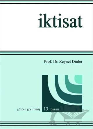 İktisat – Zeynel Dinler – Ekin Basım Yayın kitap kapağı