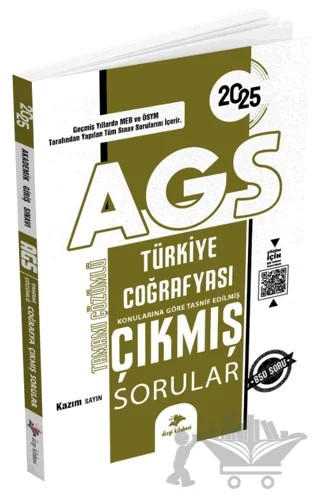 2025 MEB AGS Türkiye Coğrafyası Video Çözümlü Çıkmış Sorular – Kazım Sayın – Dizgi Kitap kitap kapağı