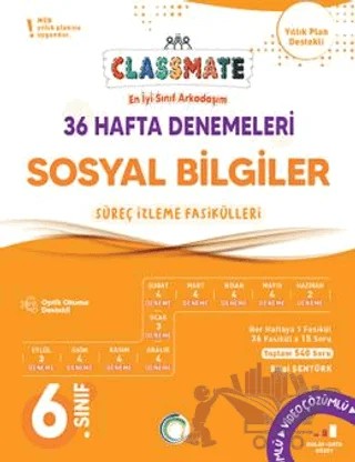 6. Sınıf Classmate Sosyal Bilgiler 36 Hafta Denemeleri – Kolektif – Okyanus Yayınları kitap kapağı