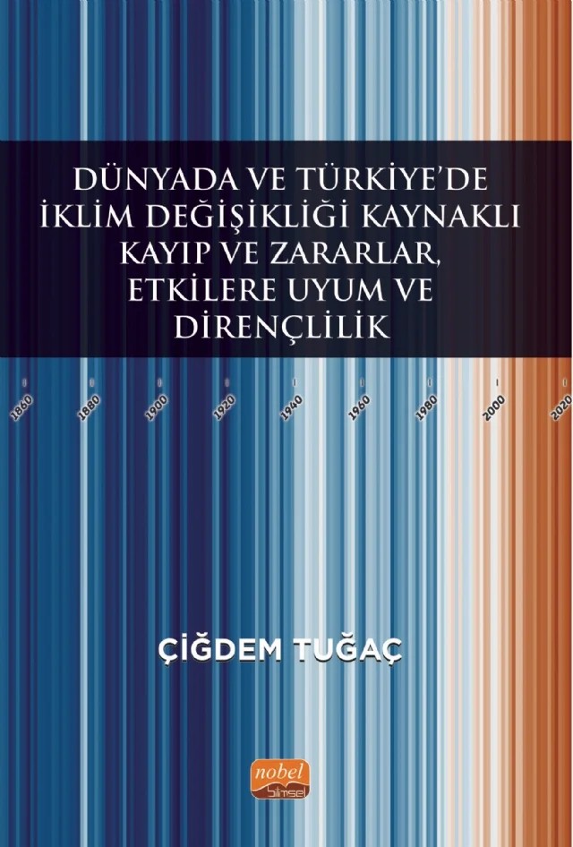Dünyada ve Türkiye’de İklim Değişikliği Kaynaklı Kayıp ve Zararlar, Etkilere Uyum ve Dirençlilik – Çiğdem Tuğaç – Nobel Bilimsel Eserler kitap kapağı