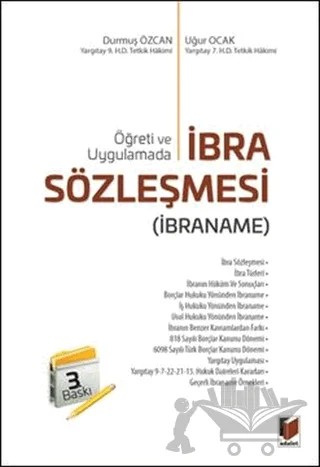 İbra Sözleşmesi (İbraname) – Durmuş Özcan, Uğur Ocak – Adalet Yayınevi kitap kapağı