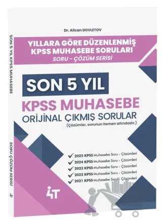 2026 KPSS A Grubu Muhasebe Orijinal Çıkmış Sorular Son 5 Yıl Çözümlü – Alican Dovletov – 4T Yayınları kitap kapağı