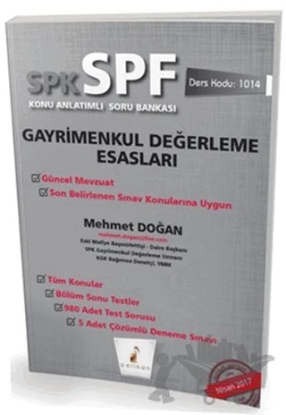 SPK - SPF Gayrimenkul Değerleme Esasları Konu Anlatımlı Soru Bankası – Mehmet Doğan – Pelikan Tıp Teknik Yayıncılık kitap kapağı
