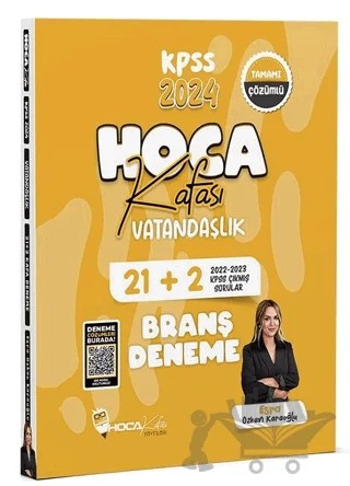 2024 KPSS Vatandaşlık 21+2 Deneme Çözümlü – Esra Özkan Karaoğlu – Hoca Kafası Yayınları kitap kapağı
