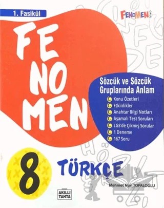 Fenomen 8. Sınıf Türkçe 1. Fasikül (Sözcük ve Sözcük Gruplarında Anlam) – Mehmet Nuri Topaloğlu – Fenomen Yayınları kitap kapağı