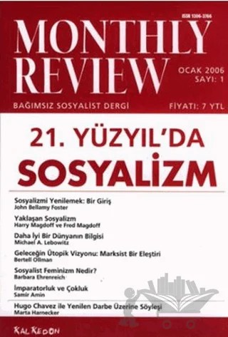 Monthly Review Bağımsız Sosyalist Dergi Sayı: 1 / Ocak 2006 – Monthly Review Dergisi kitap kapağı