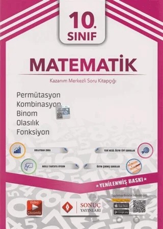 10. Sınıf Matematik - Permütasyon Kombinasyon Binom Olasılık Fonksiyon – Kolektif – Sonuç Yayınları kitap kapağı
