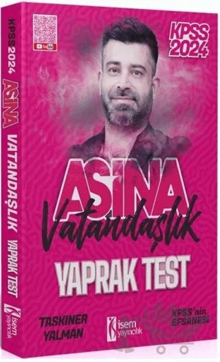 2024 KPSS Vatandaşlık Aşina Yaprak Test – Taşkıner Yalman – İSEM Yayıncılık kitap kapağı
