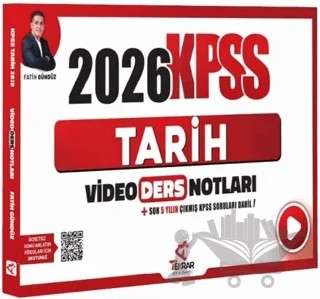 2026 KPSS Tarih Video Ders Notları – Fatih Gündüz – Tekrar Akademi Yayınları kitap kapağı