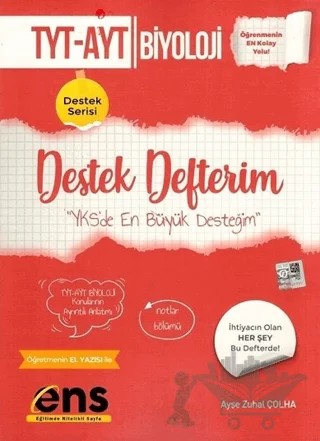 TYT AYT Biyoloji Destek Defterim – Ayşe Zuhal Çolha – ENS Yayınları kitap kapağı