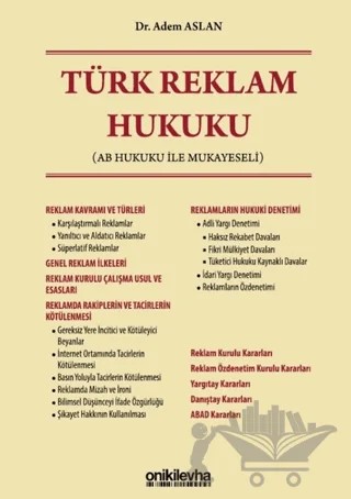 Türk Reklam Hukuku – Adem Aslan – On İki Levha Yayınları kitap kapağı