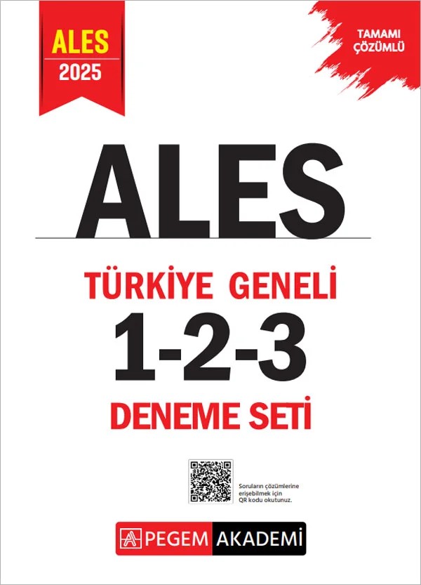 2025 ALES Tamamı Çözümlü Türkiye Geneli 1-2-3 (3'lü Deneme Seti) – 3 (3'lü Deneme Seti) – Pegem Akademi Yayıncılık kitap kapağı