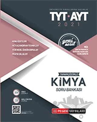 2021 TYT-AYT Tamamı Çözümlü Kimya Soru Bankası – Kolektif – Pegem Akademi Yayıncılık kitap kapağı