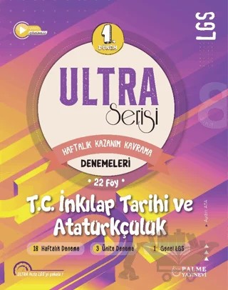 Ultra Serisi LGS 1. Dönem TC. İnkilap Tarihi Ve Atatürkçülük Denemeleri – Aydın Ata – Palme Yayınları kitap kapağı