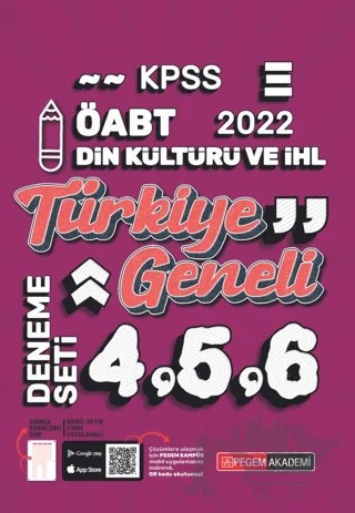 2022 KPSS ÖABT Din Kültürü ve Ahlak Bilgisi 4-5-6 (3'lü Deneme) – Kolektif – Pegem Akademi Yayıncılık kitap kapağı