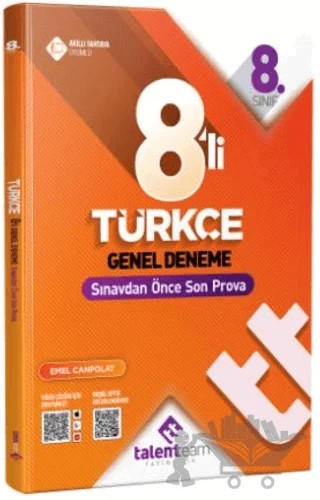 8. Sınıf Türkçe 8'Li Genel Deneme – Kollektif – Talentteam Yayıncılık kitap kapağı