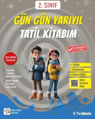 2. Sınıf Gün Gün Yarıyıl Tatil Kitabım – Tudem Yayınları - Bayilik kitap kapağı