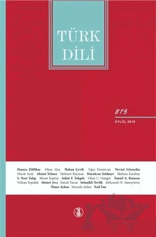 Türk Dili Dil ve Edebiyat Dergisi Sayı: 813 Eylül 2019 – Türk Dil Kurumu Yayınları kitap kapağı