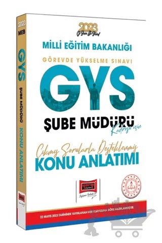 Yargı Yayınları 2023 MEB GYS Şube Müdürlüğü Kadrosu İçin Çıkmış Sorularla Desteklenmiş Konu Anlatımı – Kolektif – Yargı Yayınevi kitap kapağı