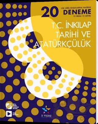 8. Sınıf LGS İnkilap Tarihi ve Atatürkçülük 20'li Deneme – Kolektif – 5 Yıldız Yayınları kitap kapağı