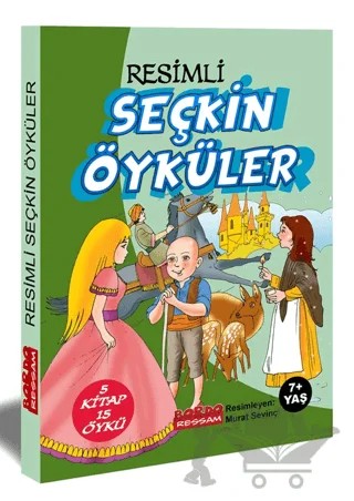 Resimli Seçkin Öyküler 15 Öykü 5 Kitap Set Renkli 7+Yaş – Kolektif – Bordo Ressam kitap kapağı