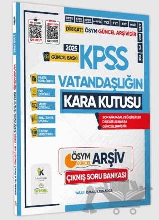 2025 Vatandaşlığın Kara Kutusu Konu Özetli PDF/Video Çözümlü ÖSYM Çıkmış Soru Bankası – Kolektif – Karakutu Yayın kitap kapağı