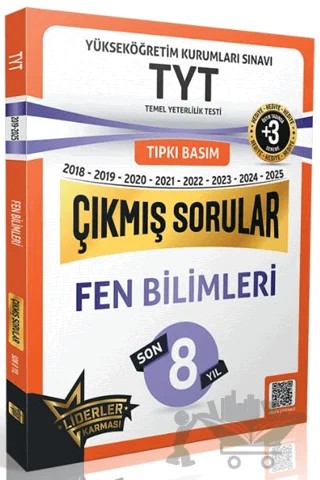 TYT Fen Bilimleri Son 8 Yıl Çıkmış Sorular +3 ÖSYM Benzer Deneme Hediyeli (2018-2025) – Kolektif – Liderler Karması Yayınları kitap kapağı