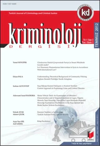 Kriminoloji Dergisi Yıl: 4 Sayı: 2 Temmuz 2012 – Adalet Yayınevi kitap kapağı