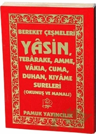Bereket Çeşmeleri Yasin Tebarake, Amme, Vakıa, Cuma, Duhan, Kıyame Sureleri (Okunuş ve Manalı) (Yas-116 / P13) – Kolektif – Pamuk Yayıncılık kitap kapağı
