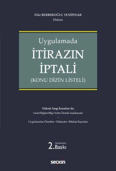 Uygulamadaİtirazın İptali &#40;Konu Dizin Listeli&#41;