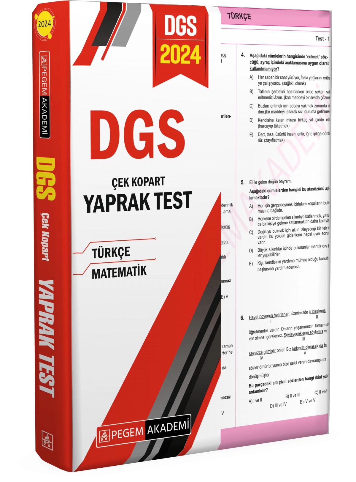 2024 Dgs Çek Kopart Yaprak Test